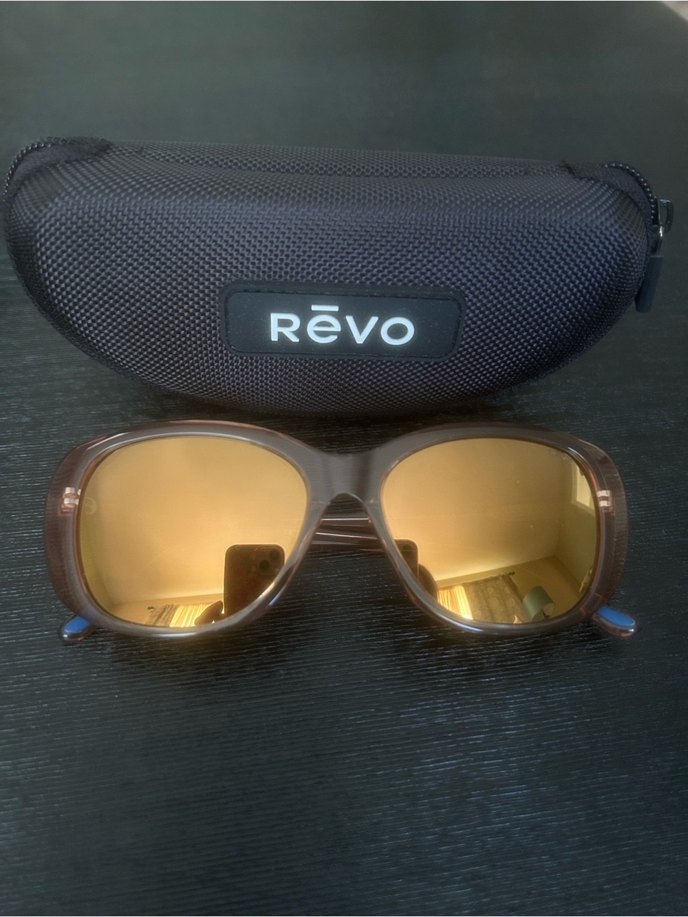 Revo Brown Frame Gold Mirror Lens Women's Sunglasses